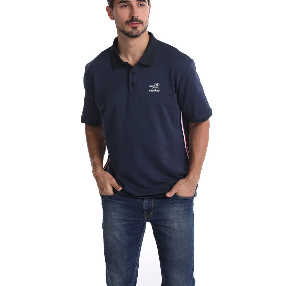 

Летняя мужская модная и повседневная хлопковая рубашка-поло с коротким рукавом