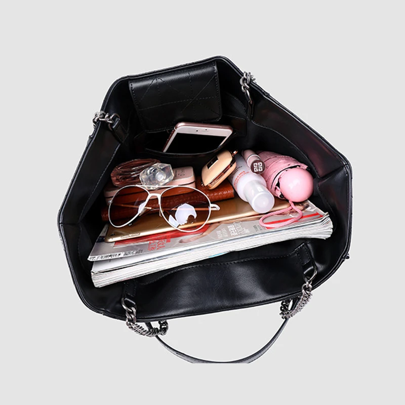 Female Portable Bag Shoulder Bag High Quality Pu Leather Quilted Bags Women's Bag Fashion Tote Bag Large Capacity Shoulder Bag