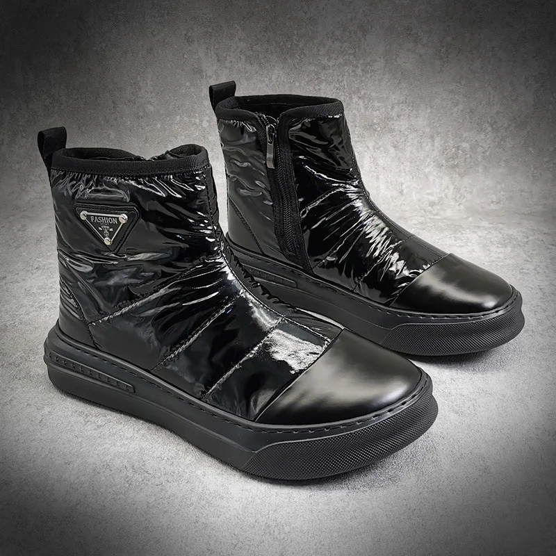 

Мужские зимние Нескользящие ботинки из натурального хлопка и плюша