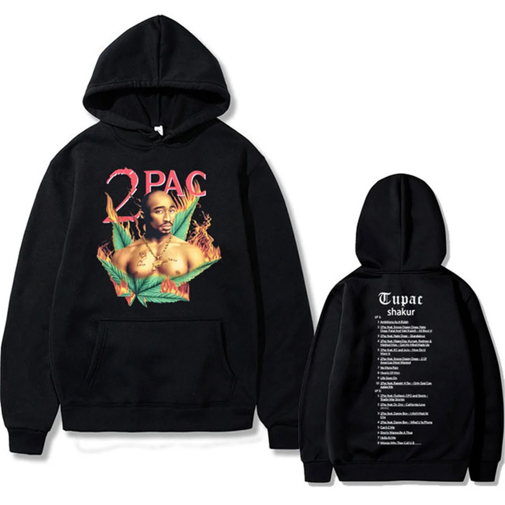 Rock Rapper Tupac 2pac Hip Hop Men Women Couple Fashion Hoodies Casual Pullover Male Trend Streetwear Vintage Sweatshirts