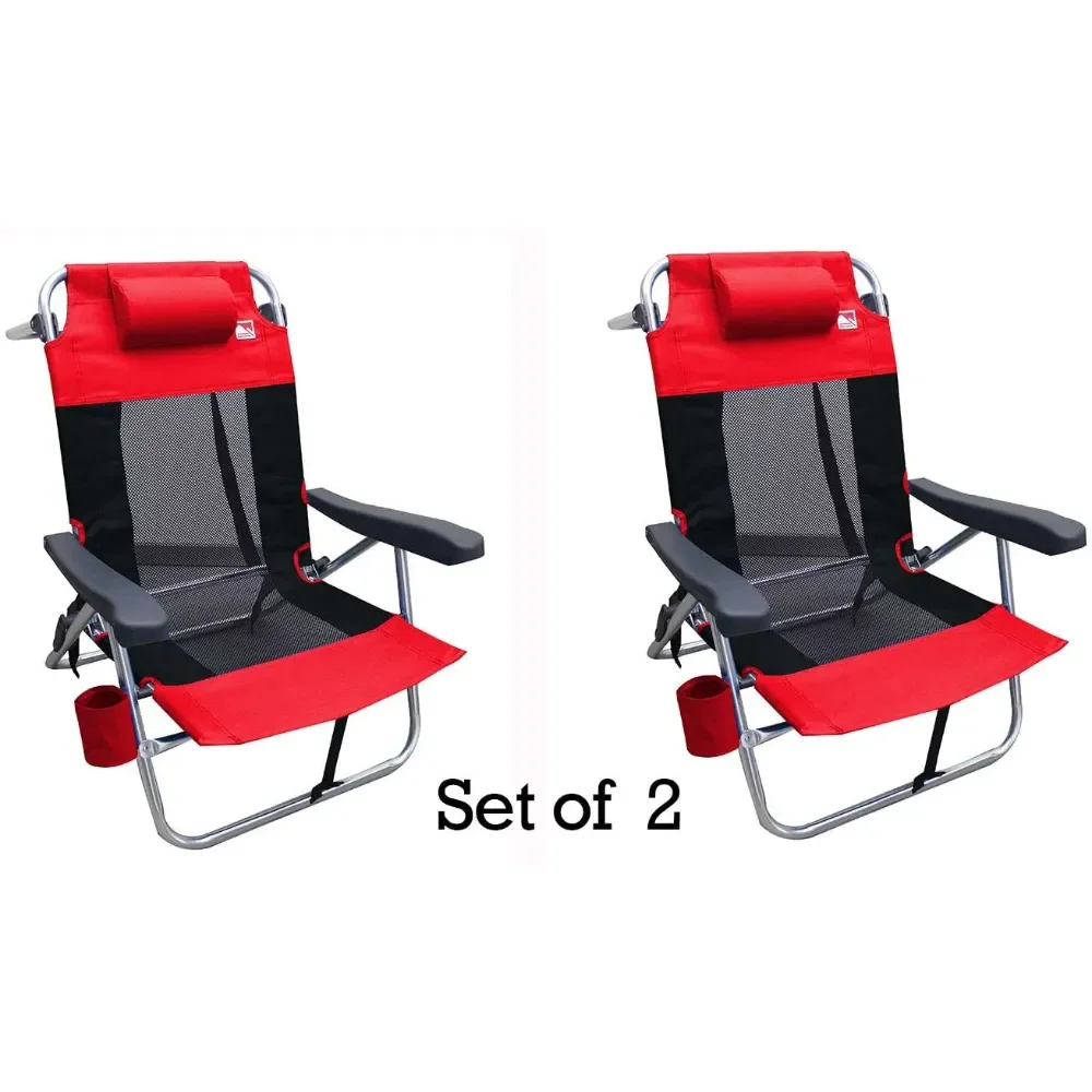 Multi-Position Flat Folding Mesh Ultralight Beach Chair (2-Pack) ,8.50 lb,16.00 x 18.75 x 24.50 Inches