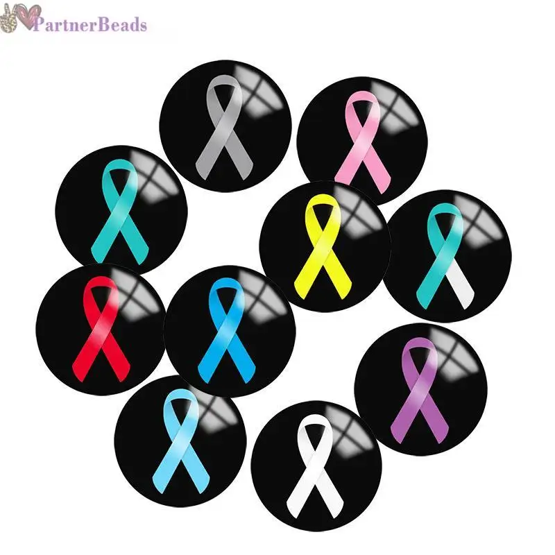 

Black RibbonRound Photo Glass Cabochon Demo Flat Back Making Findings 20mm Snap Button N2131