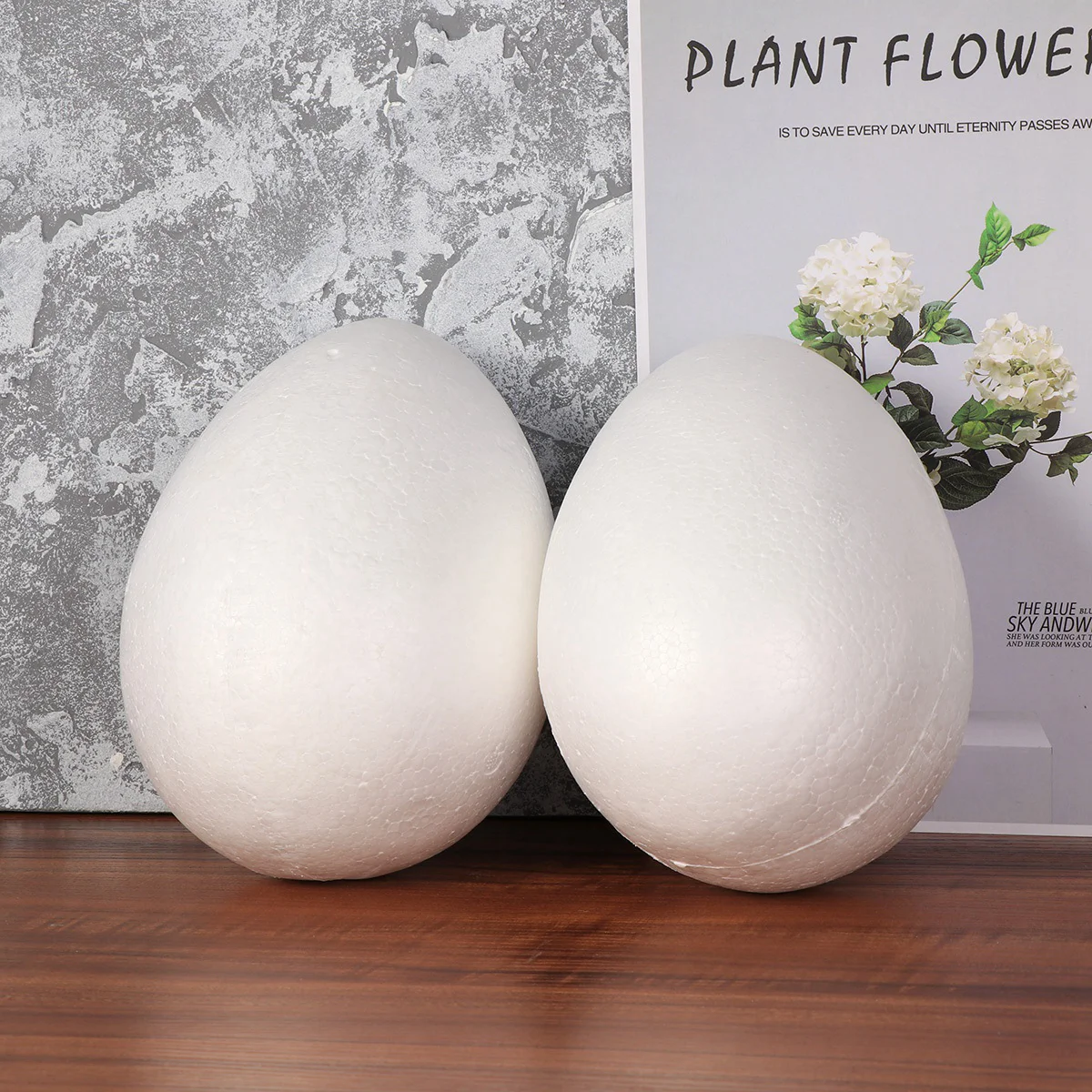 

2 Pcs White Ball Egg Foams Childrens Toys Easter DIY Eggs Home Decoration Craft
