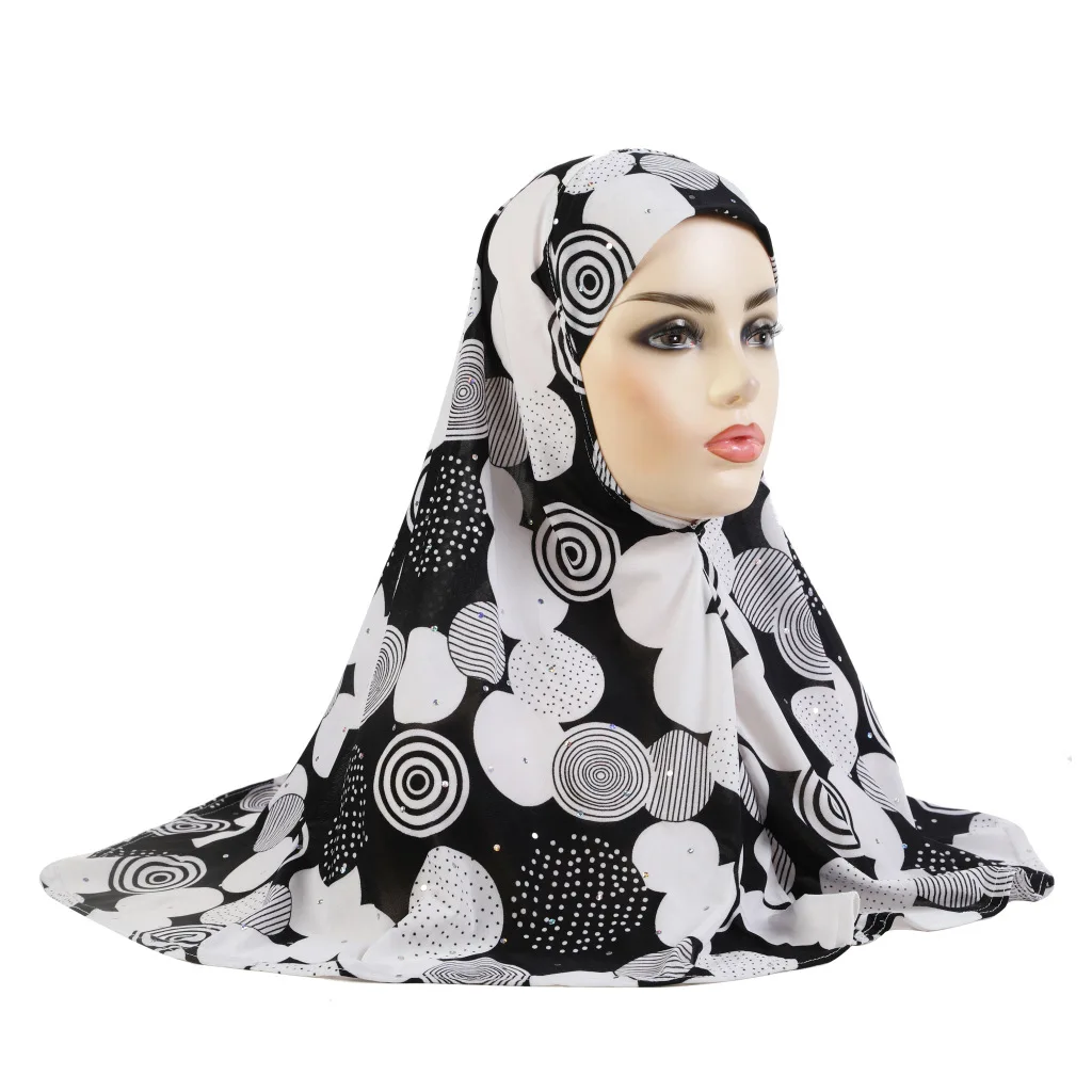 Muslim Hijab Women Printed Headscarf Elastic Muslim Female Turban Chemo Hat Hair Loss Cover Head Wrap Stretch Headwear