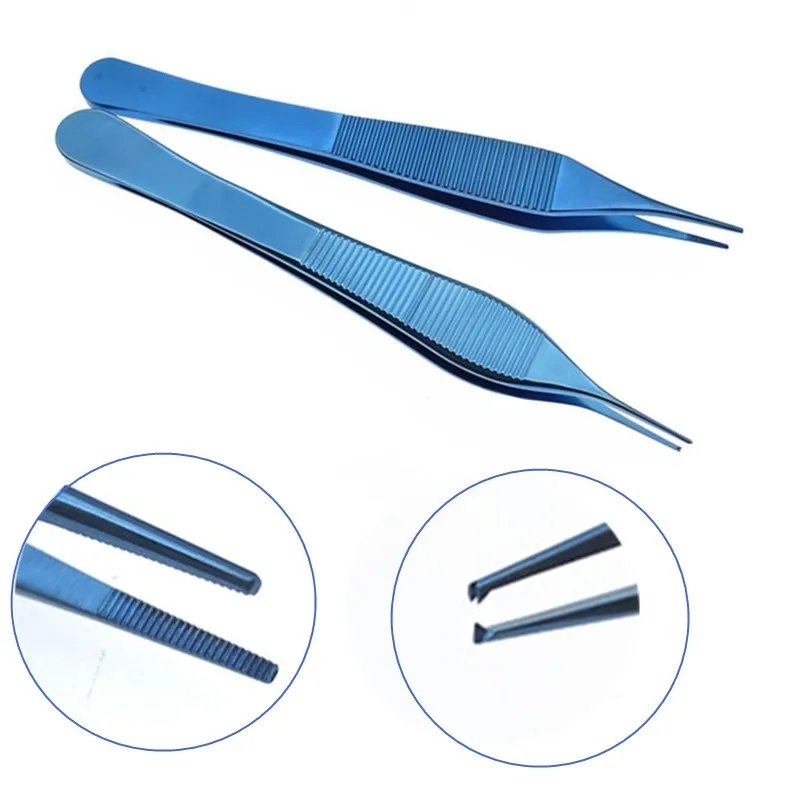 

Titanium Tissue Forceps Serrated Tips/Teeth Ophthalmic Eye Surgical Instrument