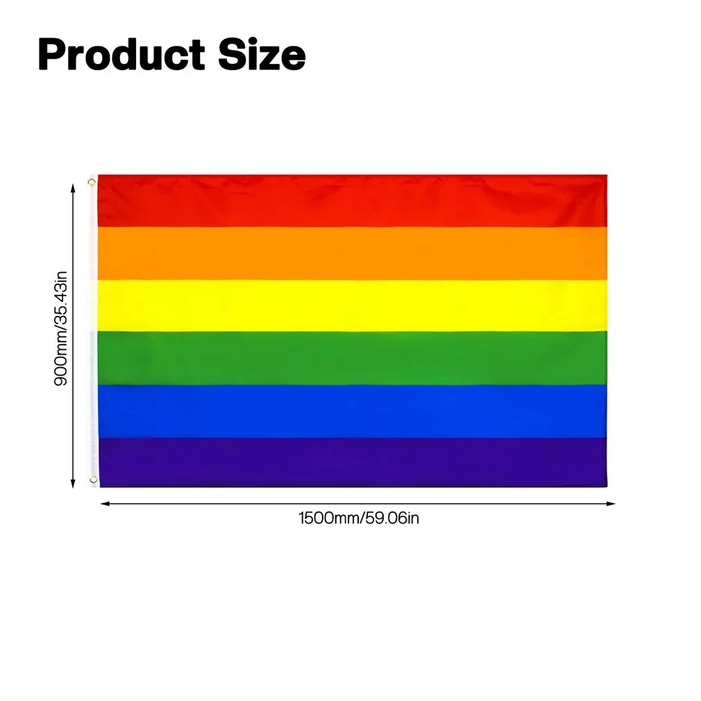 Яркий Радужный Флаг для гомосексуалистов, 150x90 см