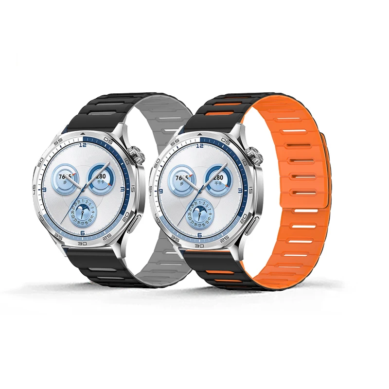 Фото Магнитный силиконовый ремешок 20 мм 22 мм для Huawei Watch GT5 4 3Pro 5Pro 46 мм GT2 3 42 мм, дышащий, для Xiaomi Watch S4 S3 S2 S1 S1Pro №1