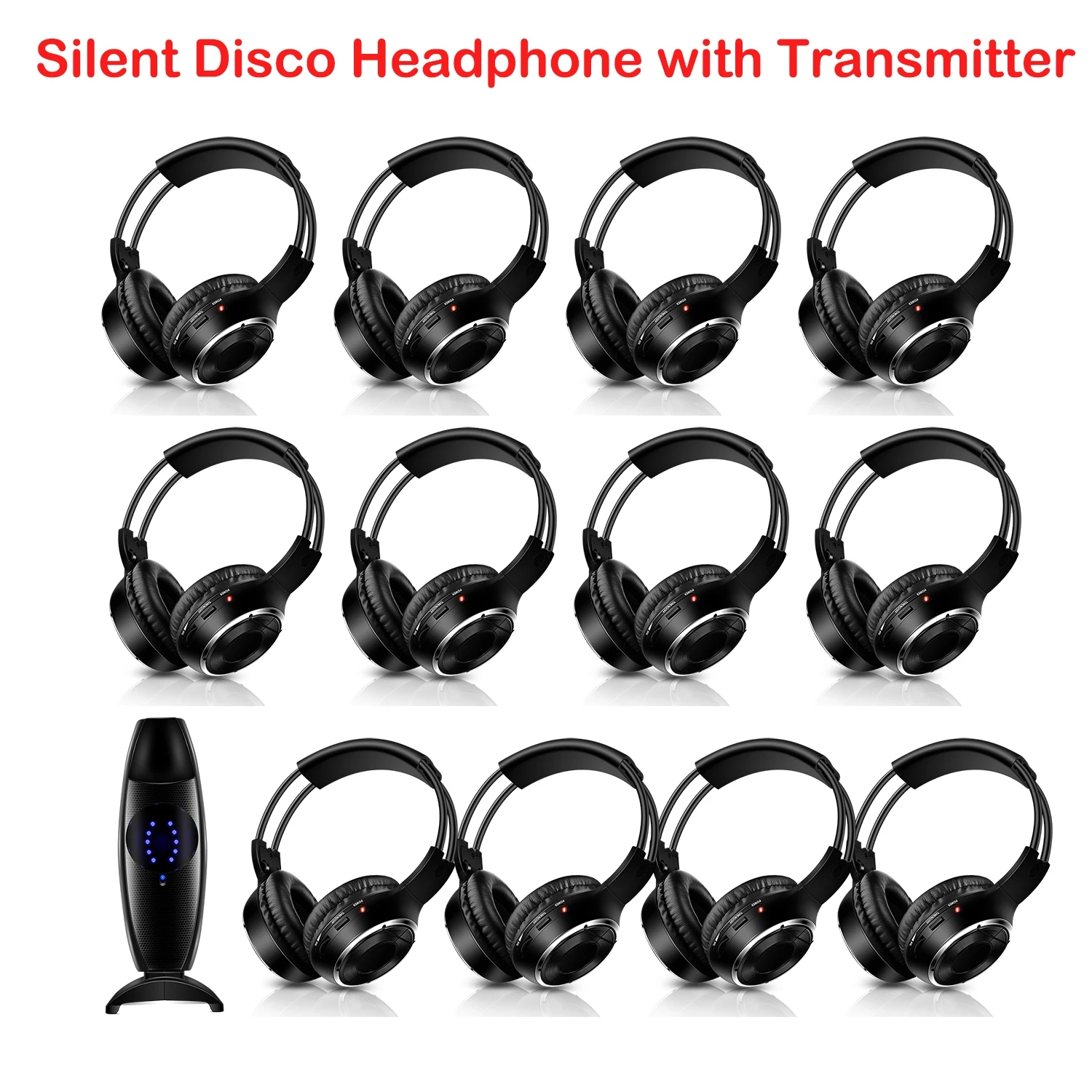 Беспроводные складные наушники Silent Disco 20 шт. с передатчиками 1/2/3