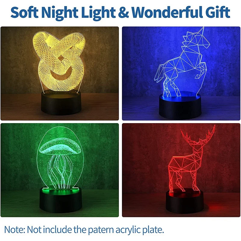 Pаспродажа 20 шт., 3D ночной светодиодный светильник, 16 цветов