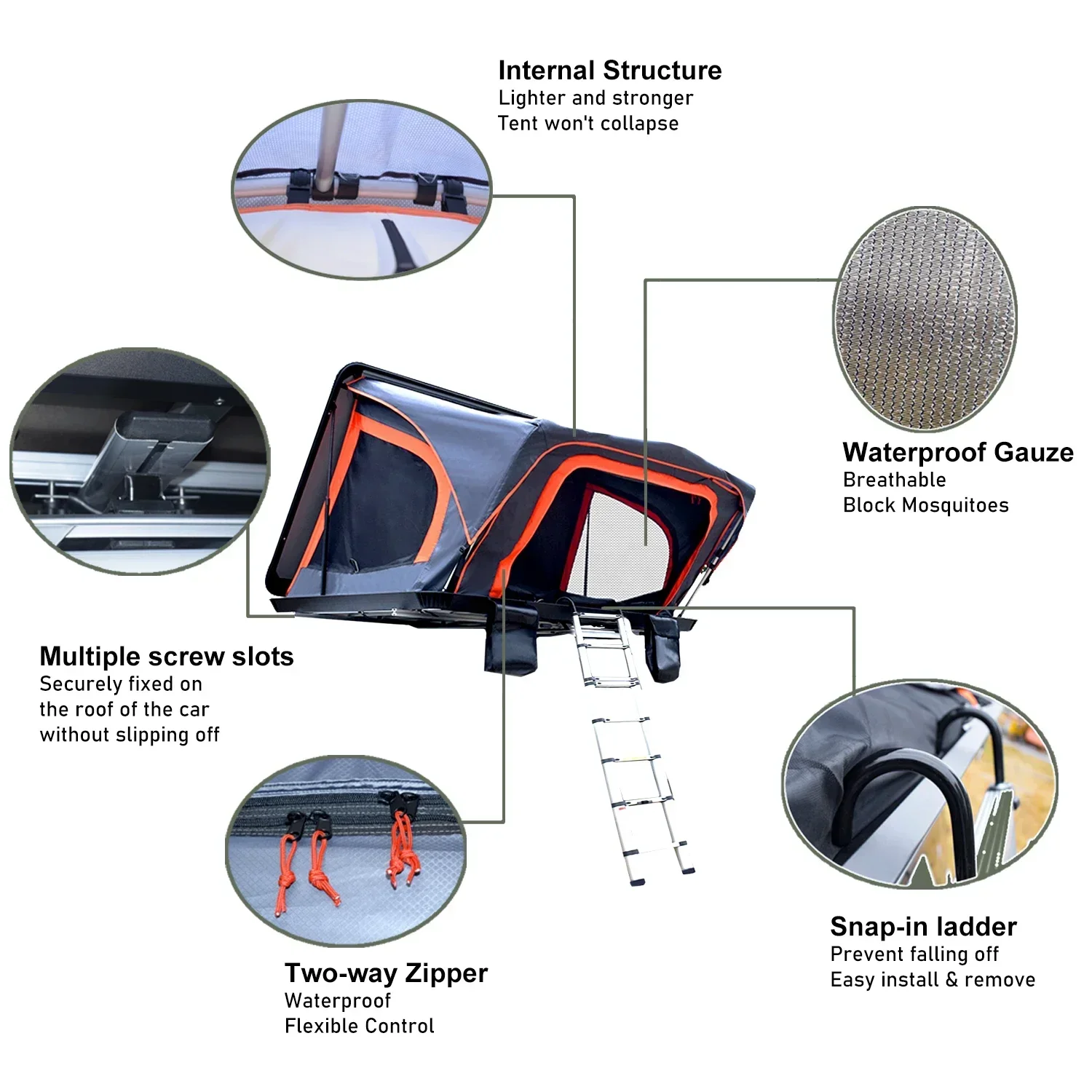 Rvs Campers Pop Up Clamshell Hard Shell Алюминиевая палатка на крыше для продажи 2-местный