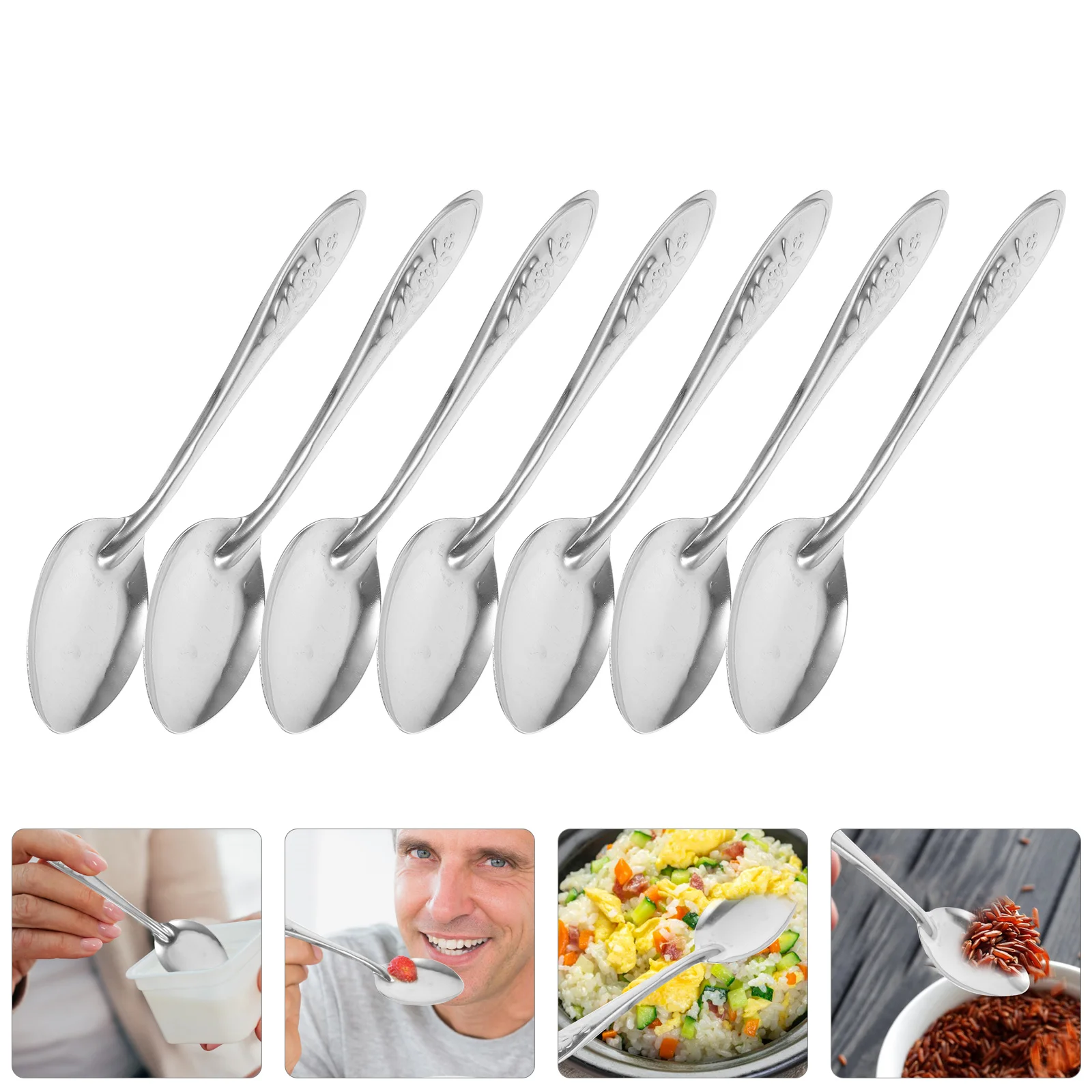 Ложка для риса быстрого питания ложки супа металлическая ложка из нержавеющей