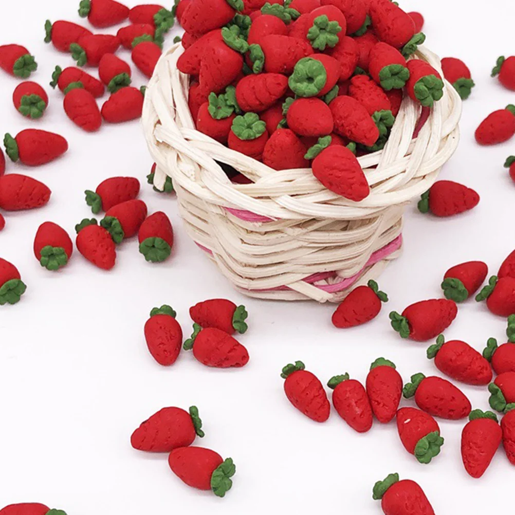 

20 шт. поддельные мини-модели фруктов чашка для воды искусственная клубника Декор кукольный домик фрукты миниатюрная Клубника Смола