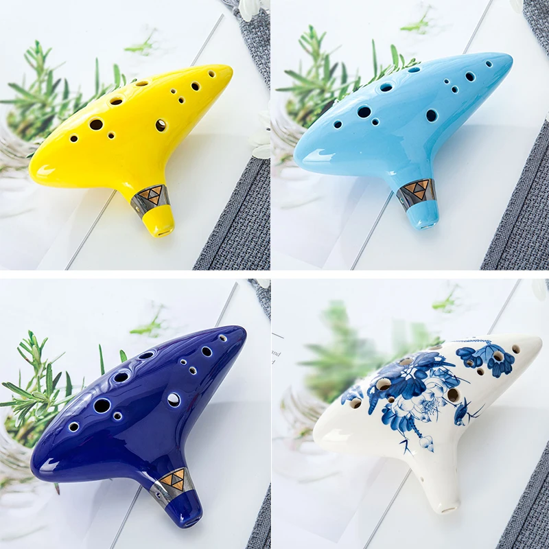 

Ocarina 12 отверстий, флейта с ключом альт-C, Ocarina, фольклорный музыкальный инструмент, флейта Ocarina с книгой песен с подставкой для дисплея, защитн...
