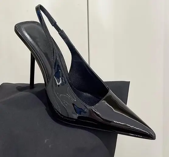 Женские туфли-лодочки на шпильке Moraima черные туфли из лакированной кожи с острым