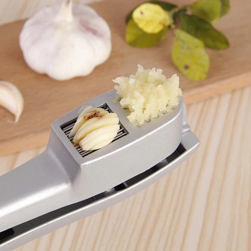

2 In 1 Metal Garlic Press Slicer Garlic Ginger Manual Mincer Slicer Ginger Squeezer Masher Kitchen Gadgets Kitchen Tools