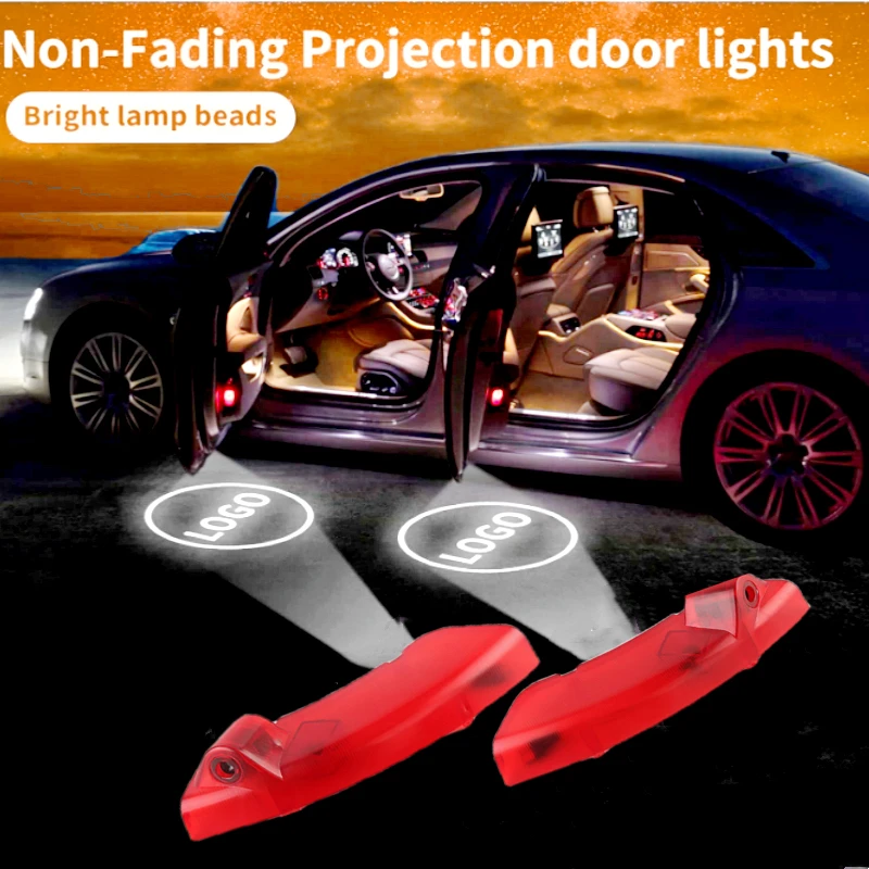 2 шт. беспроводной светодиодный дверной логотип лампа приветствия тень лазерная