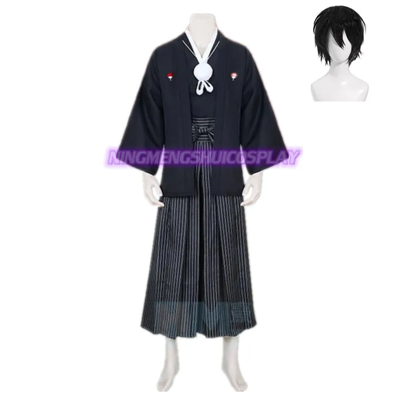 Костюм-кимоно для косплея аниме ниндзя Самурай Учиха Саске Рождество Хэллоуин