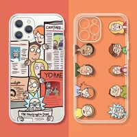 anime ricks morties read newspaper phone case for iphone 13 12 11 pro max mini xr xs max x 8 7 6 plus se 2020 back cover