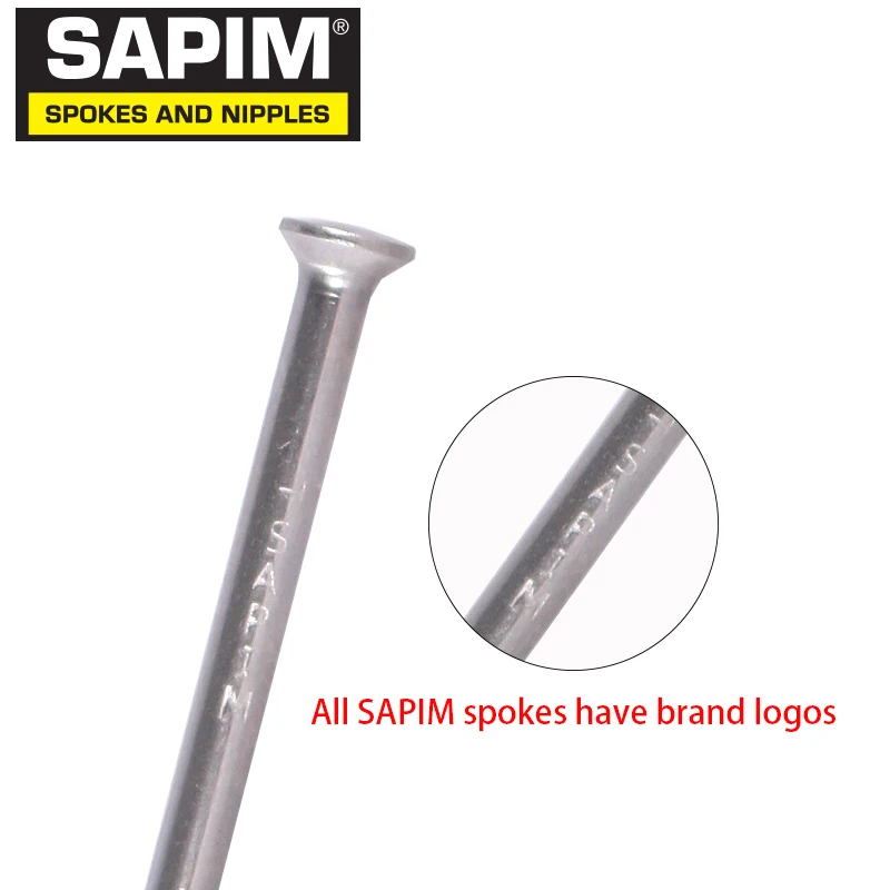 Фото Велосипедные спицы Sapim LEADER 14G 2.0 мм, длина 50-310 мм, круглые, J-образные/прямые, черные/серебристые, с медными наконечниками. №3