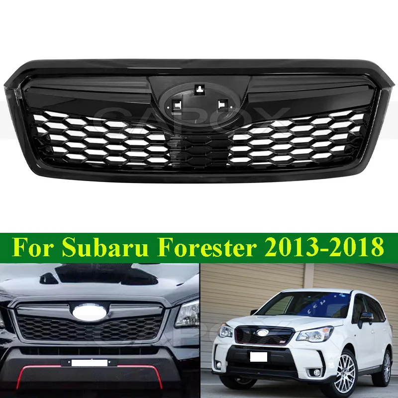 Фото CAPQX передний бампер, решетка радиатора, маска для Subaru Forester 2013-2018, средняя сетка, гоночные грили, автоматическая решетка №1