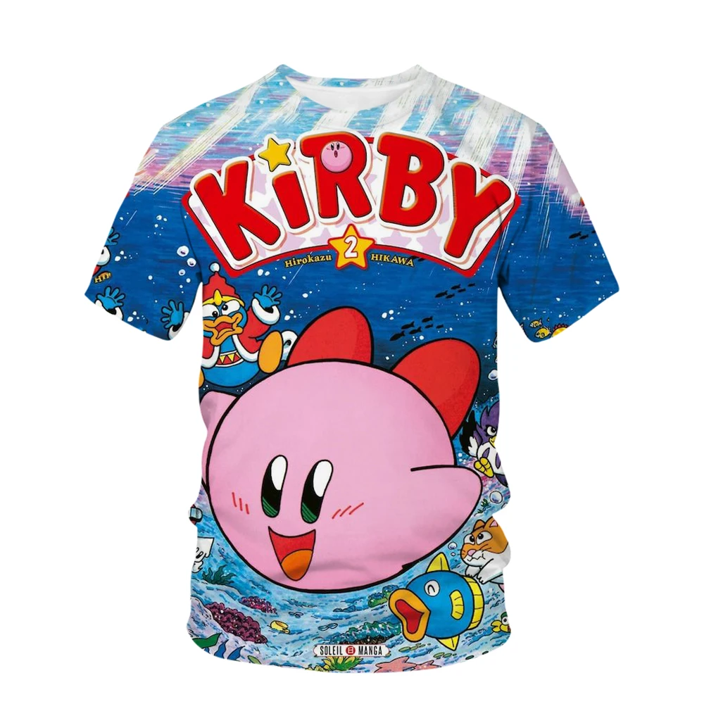 

NEW Game Anime Kirby T Shirt Children New Kawaii Funny Summer Cartoon 3D T-shirt For Boy Girls Kid Clothing Unisex Short Sleeve