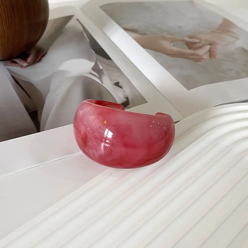 Широкий браслет из искусственного нефрита для женщин и девушек простой открытый