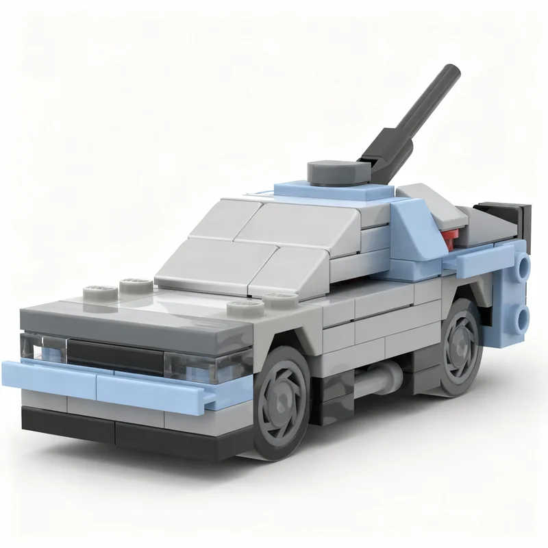 Фото 103 шт. MOC City Champions I Shrunk 77256-1 BTTF DeLorean Модель из строительных блоков, архитектурная игрушка, подарок на Рождество, день рождения, художественная идея №4