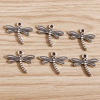 40pcs 18x15mm dragonfly charms antique silver color alloy charms for jewelry making earrings pendants necklaces diy crafts gifts