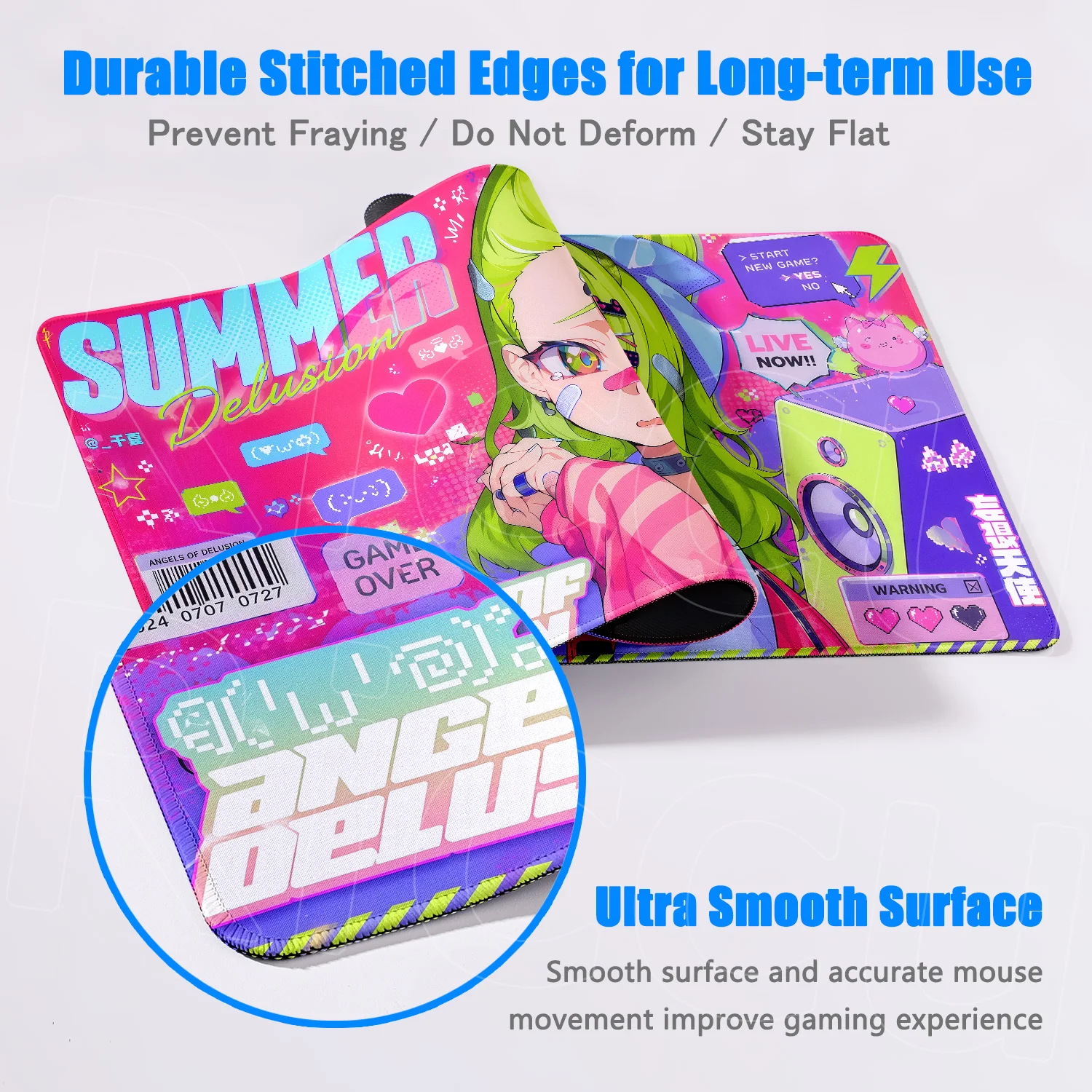 Фото Нескользящий игровой коврик для клавиатуры Kawaii ZZZ Aria Sunna Lynn, мягкий коврик для мыши Angels of Delusion, коврик для стола Hot Game Zenless Zone Zero №4