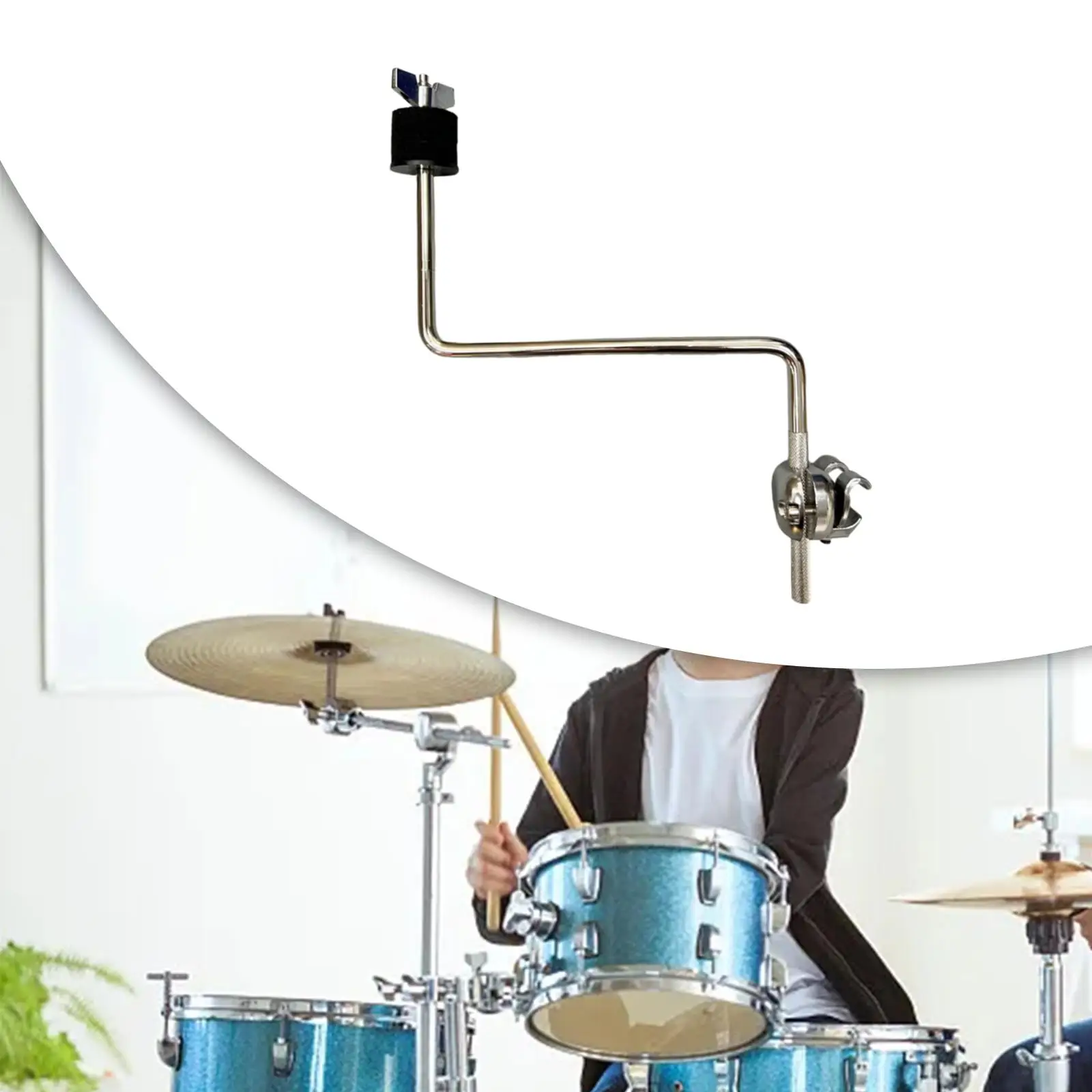 

Cymbal Mount Sturdy Removable Strong Z Shaped Adjustable Accessories Percussion Mounting Arms Cymbal Expand Arm Cymbal Arm Clamp