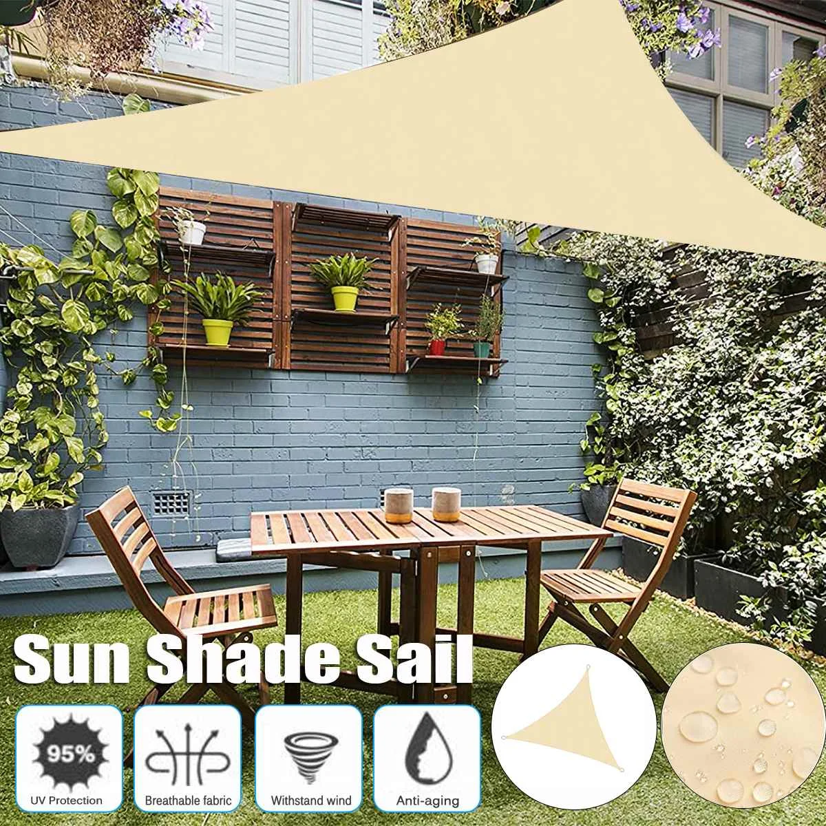 

2/3/3.6/5M Triangle Sun Shade Sail Canopy for 98%UV Block Sun Shelter For Outdoor Facility&Activities Backyard Awning Camp Tent