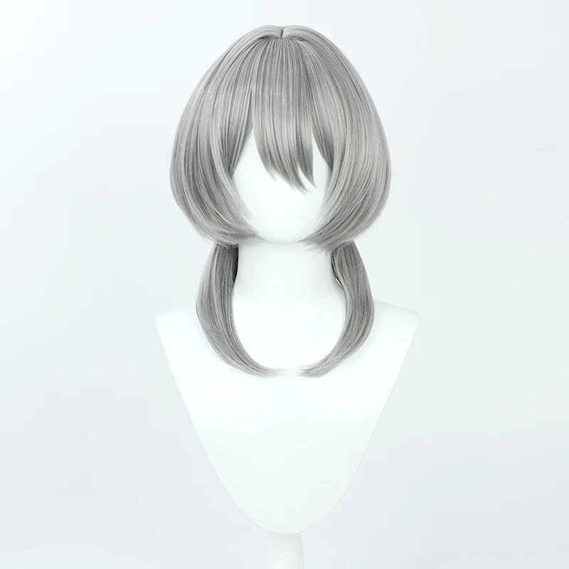 Парик для косплея Hoolheyak Arknights серые короткие синтетические волосы термостойкие