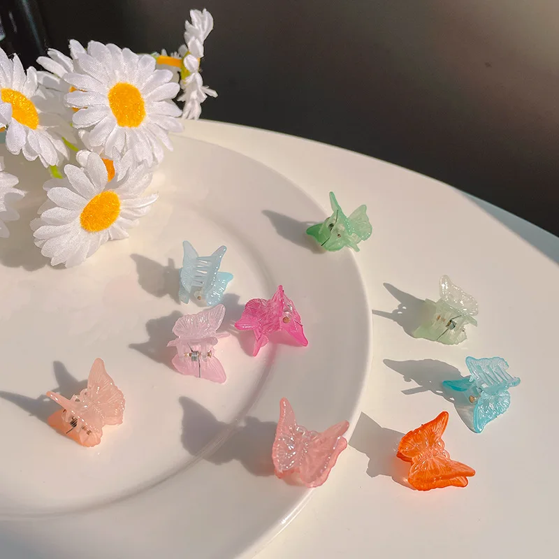 

6pcs/Set Hair Claw Braided Butterfly Small Hair Claw Clips Girls Transparent Hair Clamps Crab Barrettes Hair Accessories