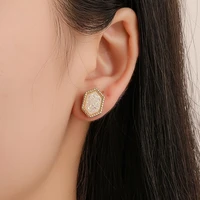 harajuku style simple geometric round matte earrings womens dreamy starry time stone starry colorful ear stud