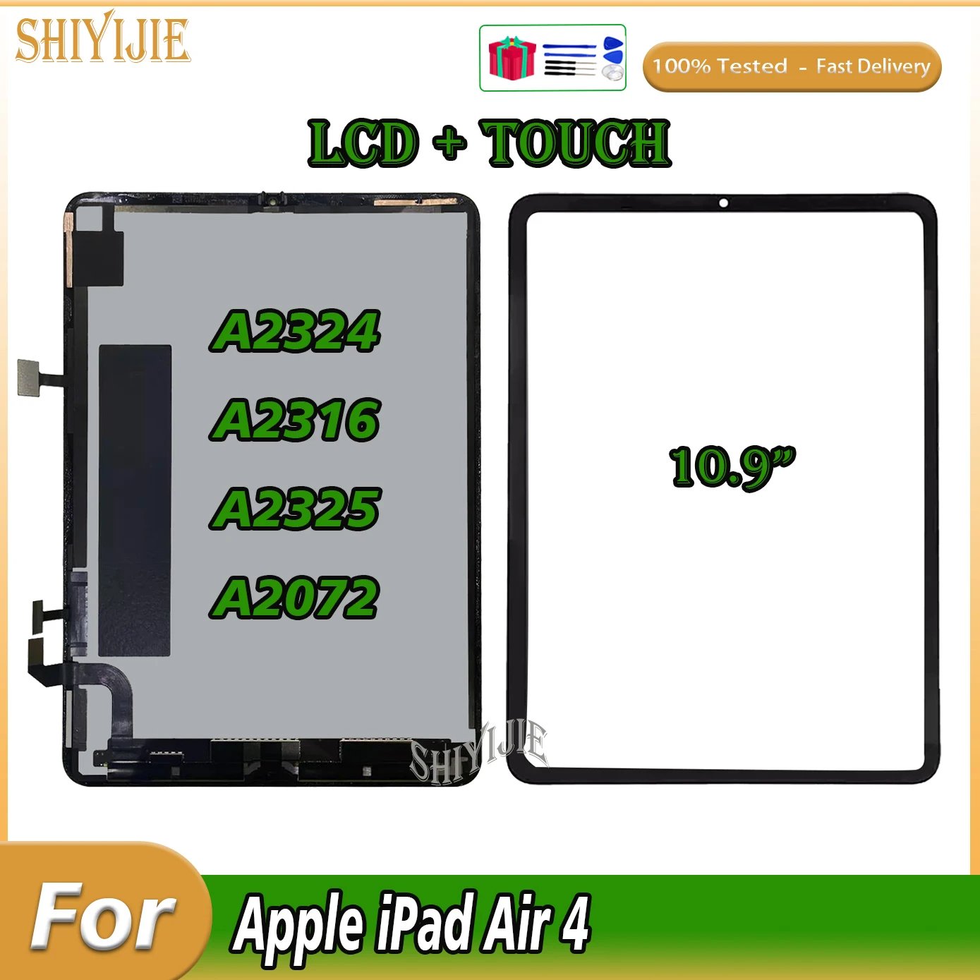 

Новый ЖК-дисплей для Apple iPad Air 4 4-го поколения Air4 2020 A2324 A2316 A2325 A2072, ЖК-дисплей, сенсорный экран, дигитайзер в сборе, сменная панель