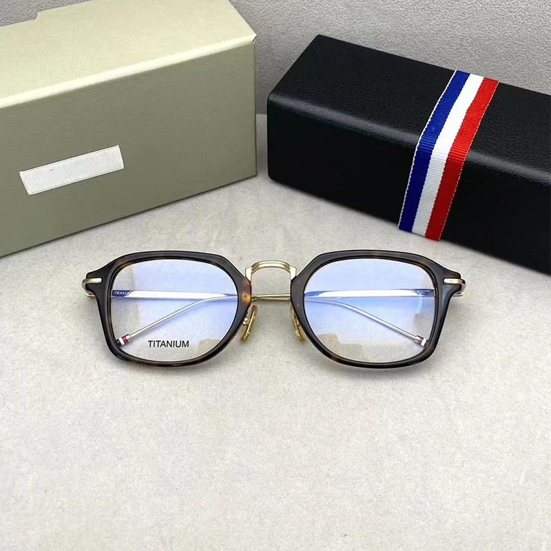 Thom Brand Retro Square Myopia Glasses Women Eye Glasses Frames for Men Titanium Prescription Glasses Men TBX423 Eye Glasses