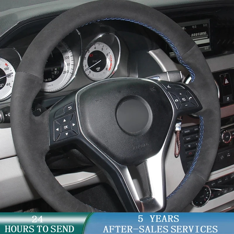 

Car Steering Wheel Cover Suede Braid For Mercedes Benz A-Class 2013-2015 B-Class 2011-2014 CLA-Class 2013 2014 C-Class 2013