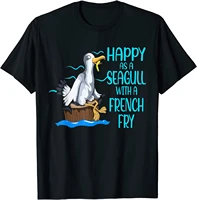happy as a seagull with a french fry seagulls harbor t shirt