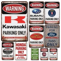 vintage warning poster metal plaque tin sign retro car parking poster garage decor plates man cave home decoration accessories
