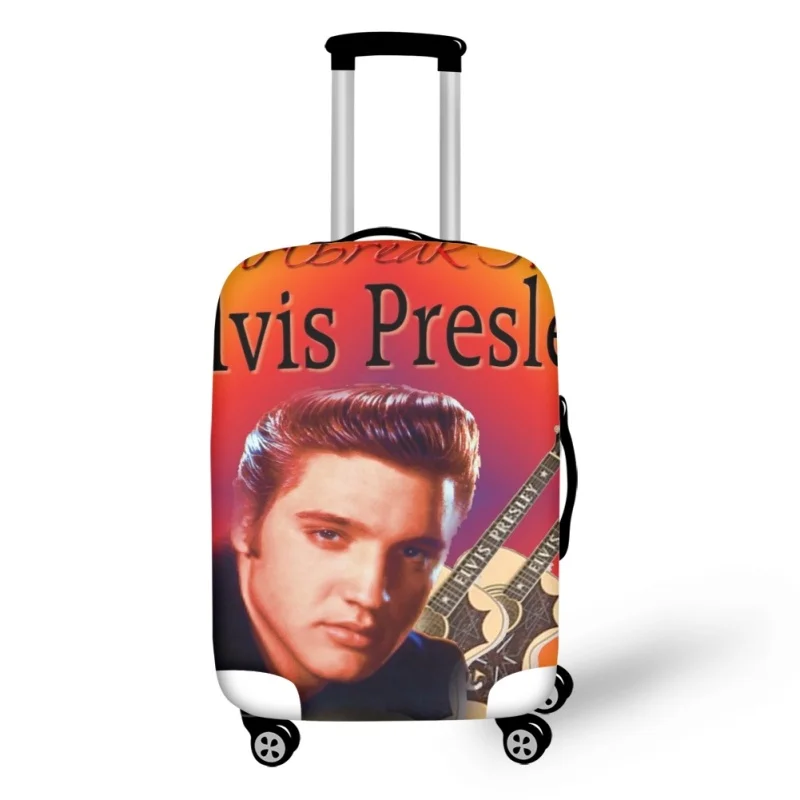 2023 Selling Crazy Elvis Presley Print Elastic Suitcase Protective Case Trolley 18-32 Inch Luggage Dust Cover Travel Accessories