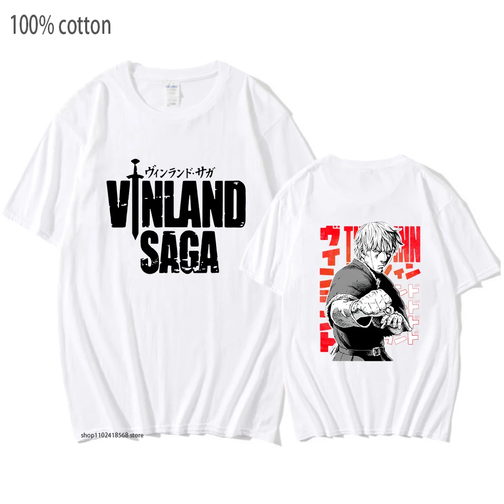

Vinland Saga T-Shirts Thorfinn Streetwear MEN Casual Harajuku Cartoon Short-sleeved Tshirt 100%Cotton Summer Anime Clothes Women