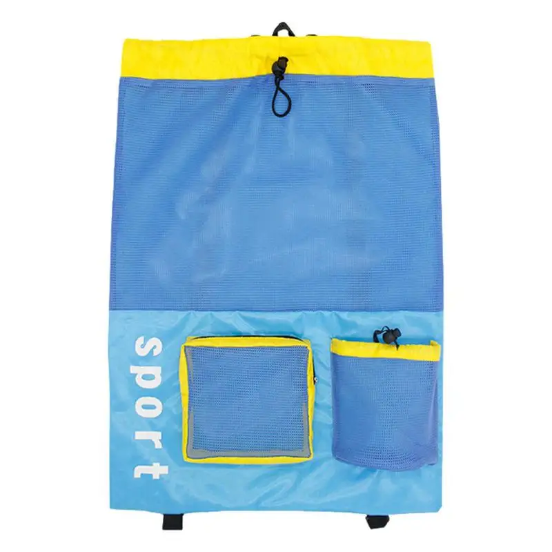 

Drawstring Backpack Waterproof Mesh Sports Gym Bag Large Size Drawstring Backpack With Zipper Pocket And Water Bottle Mesh