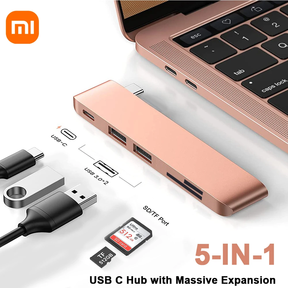 

Usb C Hub Type C Docking Station Adapter With 2 Usb 3.0 Tf Sd Reader Pd Thunderbolt 3 For Macbook Pro Air M1 2020 2019 2018 2017