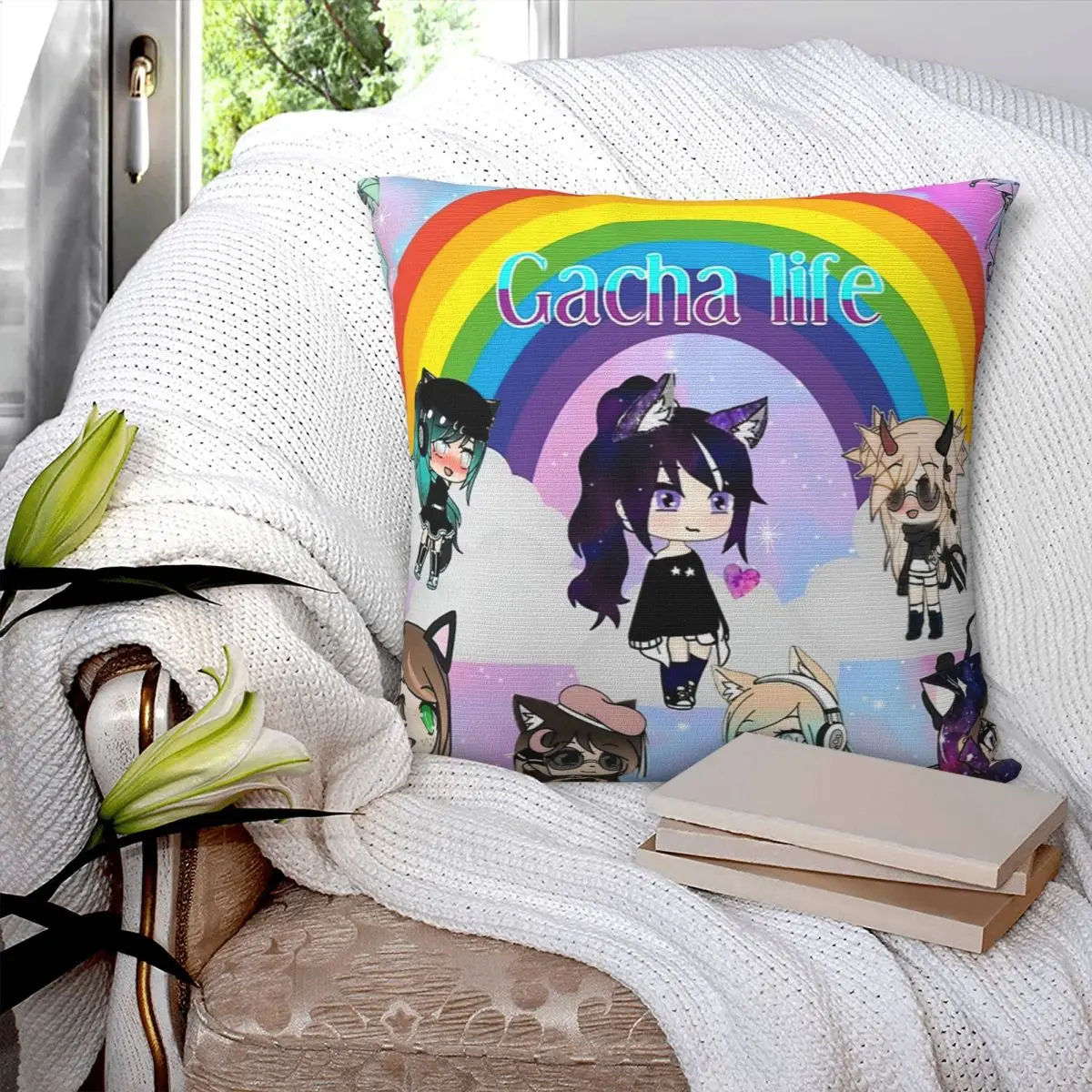 

Gacha Life Anime Pack Pillowcase Printed Cushion Cover Sofa Waist Pillow Pillow Cover