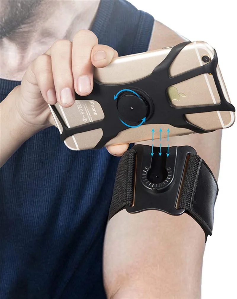 

360 Degree Rotating Detachable Phone Arm Band Outdoor Sport Running Armband Case for iPhone 13 etc Smart Phones