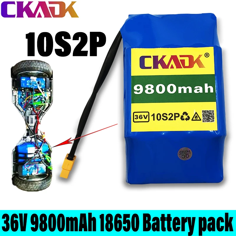 

Elektrische Scooter 18650 Lithium Batterij 36V 10s2p 9800Mah Oplaadbare Scooters Hoverboard Batterijen Ingebouwde 20A Bms