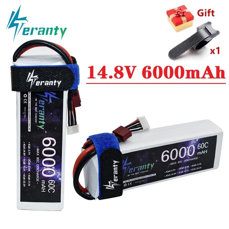 

Аккумулятор Lipo 6000 мАч 14,8 в 4s 60C, запасная часть для радиоуправляемых автомобилей, самолетов, лодок, дронов, квадрокоптеров с батареей T XT60