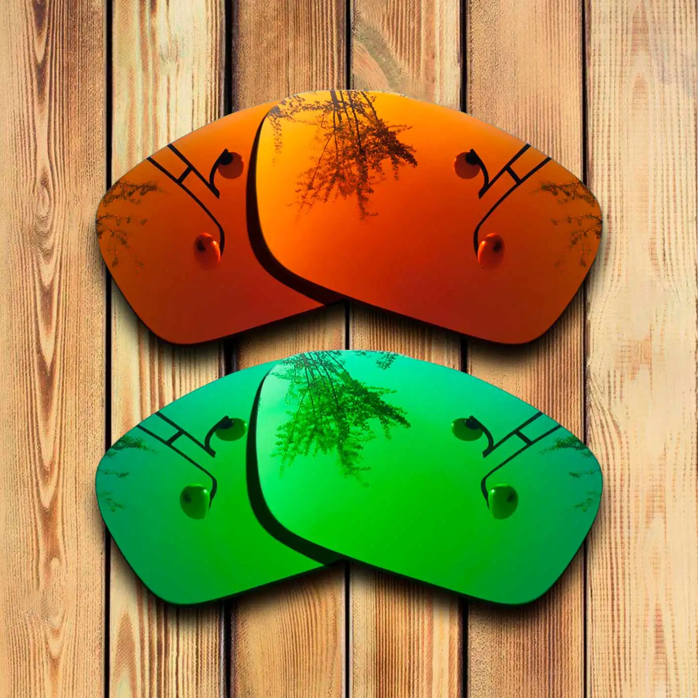 100% Precisely Cut Polarized Replacement Lenses for Tinfoil  Sunglasses  Red& Green Combine Options