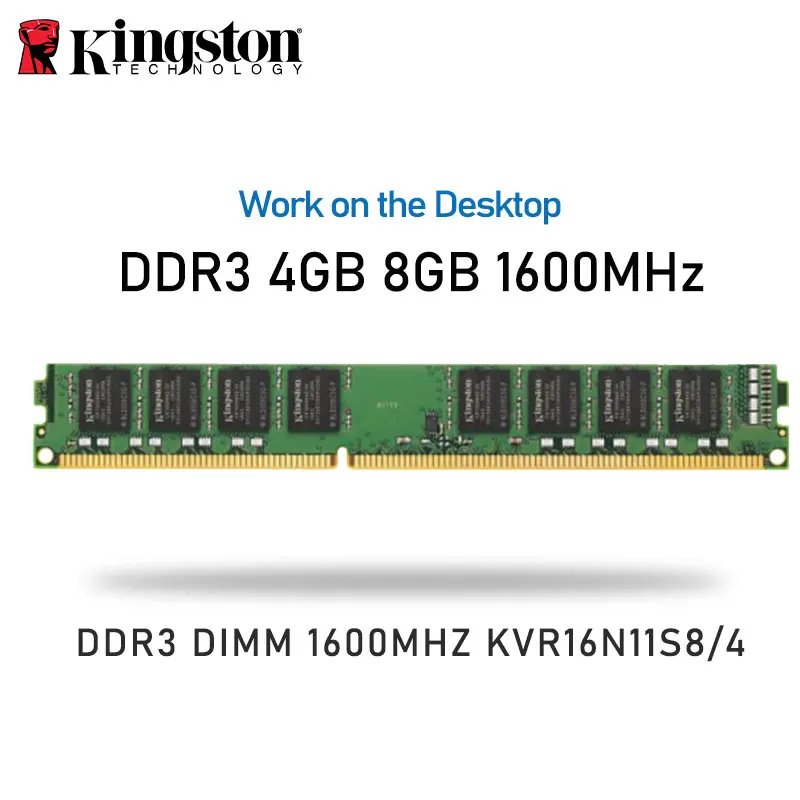 Kingston pc Memória Ddr3 4gb 8gb 1600mhz Ram Memoria Módulo Computador Desktop 1.5v Dimm 240 Pino para Amd Intel Ddr3 8gb 1600mhz Novo