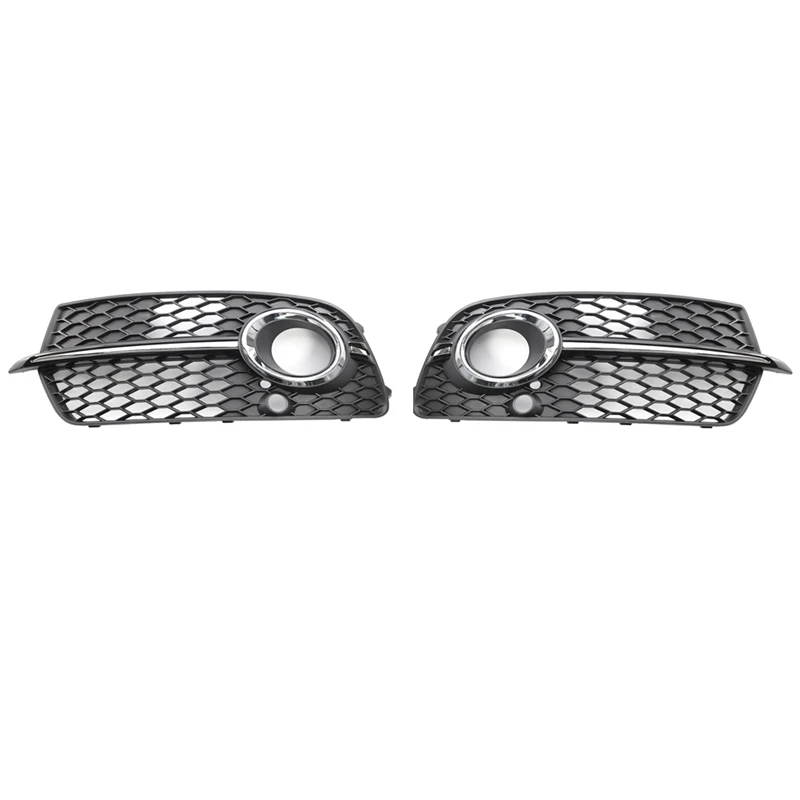 

Front Bumper Fog Light Honeycomb Grille Cover For Q5 Sport 2013-2017 Lower Grille Fog Lamp Bezel